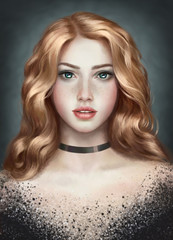 Fototapeta premium Portrait of a beautiful blonde girl