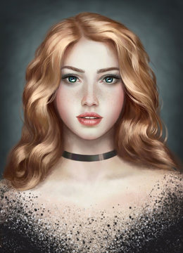 Portrait of a beautiful blonde girl