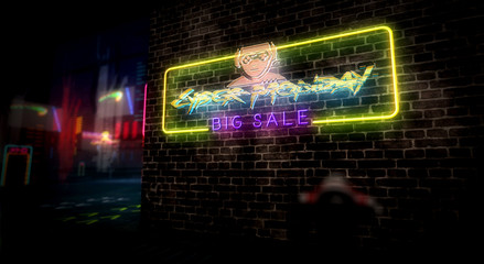 Naklejka premium Cyberpunk style cyber monday sale theme