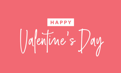 Valentines Day romantic greeting card, typography poster with text and hearts. Happy Valentine's Day hand drawn brush lettering. Happy Valentine's Day on red background