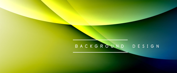 Wave liquid style lines with shadows and light on gradient background. Trendy simple fluid color gradient abstract background with dynamic straight shadow line effect