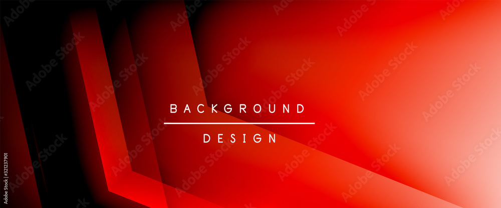 Fototapete arrow lines, technology digital template with shadows and lights on gradient background. trendy simp