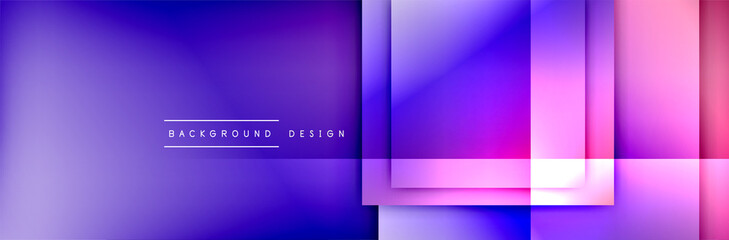 Obraz premium Square shapes composition geometric abstract background. 3D shadow effects and fluid gradients. Modern overlapping forms