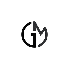 Initial letter gm or mg logo design template - obrazy, fototapety, plakaty