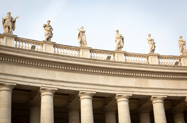 sculptures of the popes of St. Peter's Square