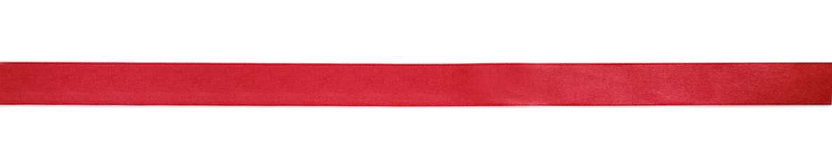Shiny red satin ribbon isolated on white background