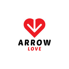 Love logo design vector template with flat Concept style. arrow Symbol and Heart icon for jewelry, fashion, boutique, hotel, salon, Company And Business.