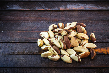 Brazil nut, with shell. Culinary ingredient from brazil.