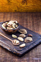 Brazilian chestnut, export product from the Amazon. The Brazil nut is called 