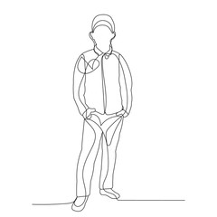 one line drawing, child, boy
