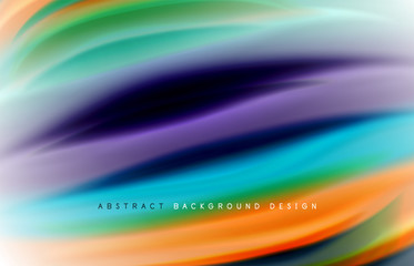 Abstract background - fluid color gradient waves, with dynamic motion line effect. Vector Illustration For Wallpaper, Banner, Background, Card, Book Illustration, landing page