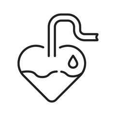 Blood transfusion black line icon. Donation, charity concept. Pictogram for web, mobile app, promo. UI UX design element. Editable stroke.