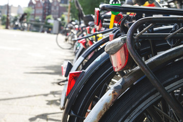 parked bikes in Amsterdam