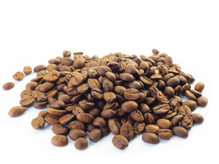  Coffee Beans on white background.