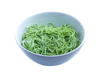green noodle isolated on white