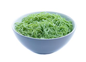 green noodle isolated on white