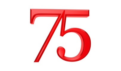 75 years anniversary celebration logotype with elegant celebration 3d.