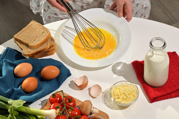 Beaten Eggs to Prepare An Omelette