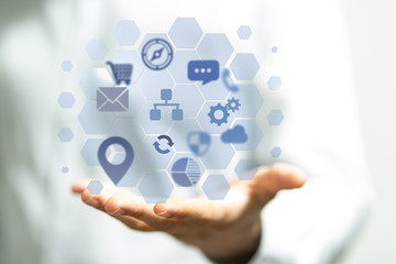 Cloud computing concept - connect to cloud