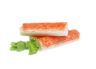 crab sticks group isolated on white background