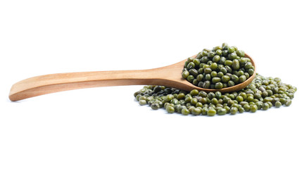 Mung beans on white background