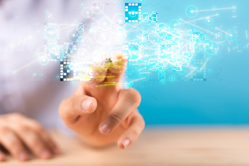 pressing document icon over computer binary code