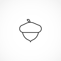 acorn vector line icon on white background