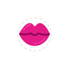 valentine kiss vector flat illustration icon