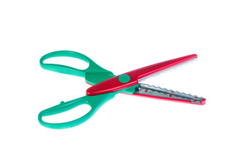 Zigzag scissors for arts isolated on white