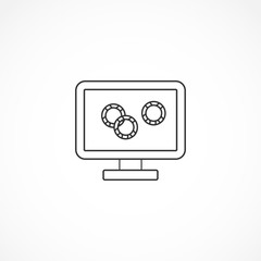 online casino vector line icon on white background