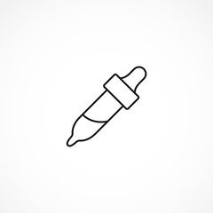 Pipette vector line icon on white background