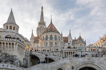 Fototapeta na wymiar Fisherman's Bastion and Matthias Church in Budapest, Hungary