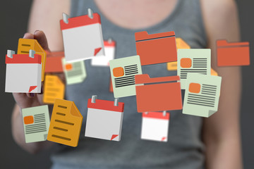 Cloud storage and Computing concept digital