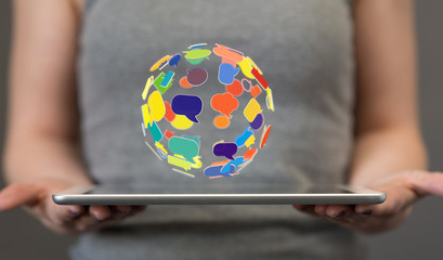 speech bubbles. People Chatting. Vector illustration of a communication concept, relating to feedback