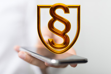 symbol paragraph law sign digital in hand