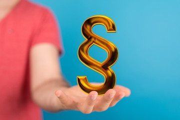 symbol paragraph law sign digital in hand