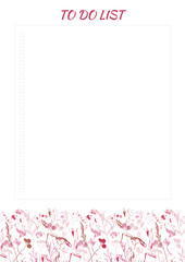 White to do list with bright leaves design