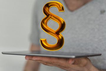 symbol paragraph law sign digital in hand