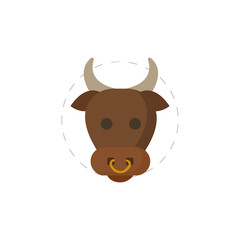 bull head vector flat illustration icon