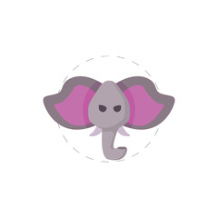 Elephant head vector flat illustration icon