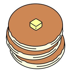 illustration of pancakes with outline