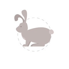 rabbit vector flat illustration icon