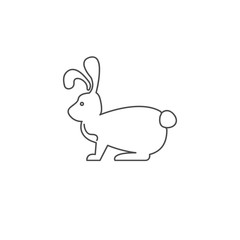 rabbit vector line icon on white background