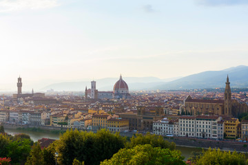 Fototapeta na wymiar Florence city view, Italy. Summer time. Duomo.