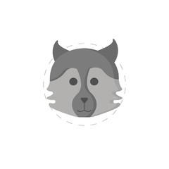 wolf vector flat illustration icon