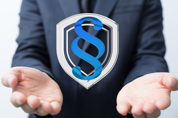 paragraph law sign digital in hand