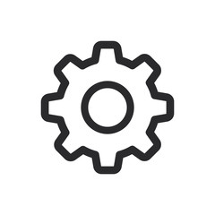 Settings vector icon in modern style for web site and mobile app