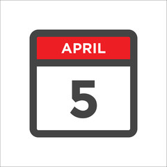 April 5 calendar icon with day of month