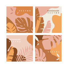 Vector set design colorful jungle templates backgrounds - social media story wallpapers. Can be used like banners, posters, cover design templates.