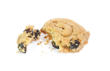 Chocolate chips cookies isolated on white